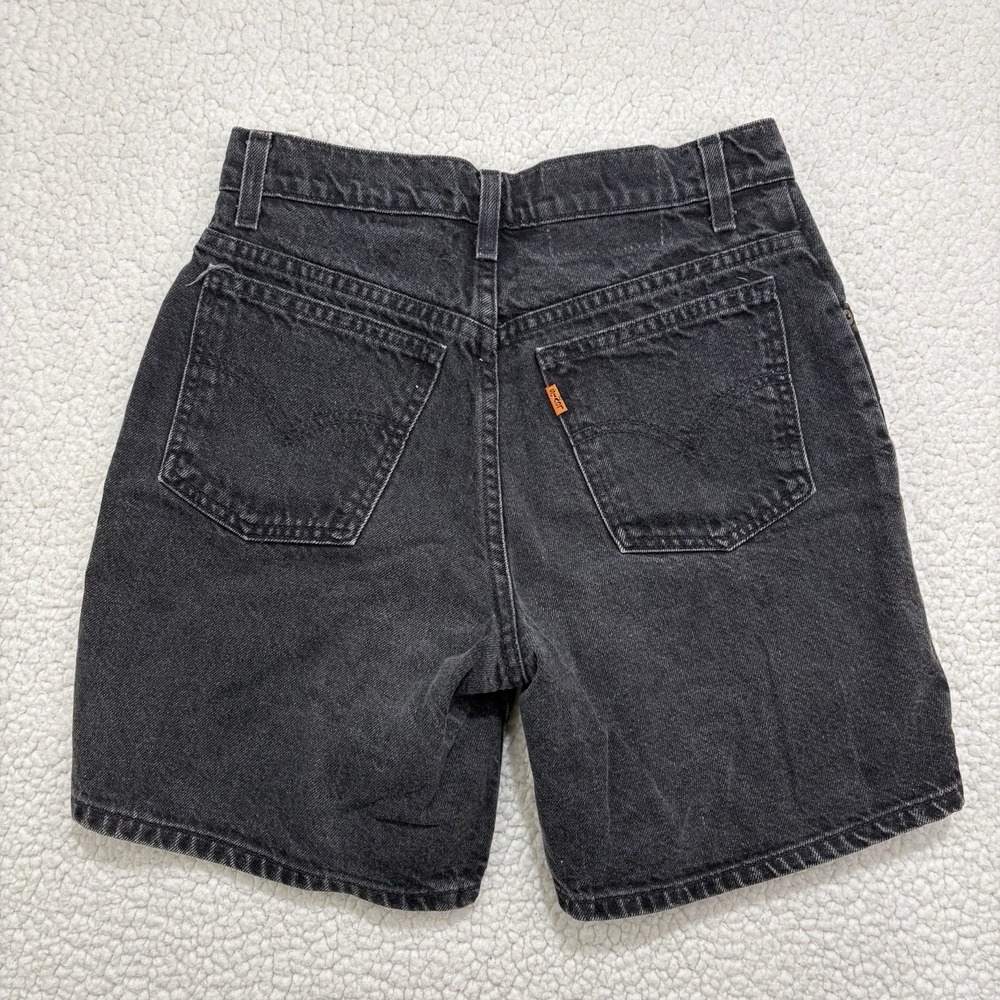 VINTAGE Levi's 950 Relaxed Fit High Rise Orange Tab Shorts Women's 6 Black USA